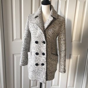 Marled skinny wool white grey peacoat forever 21